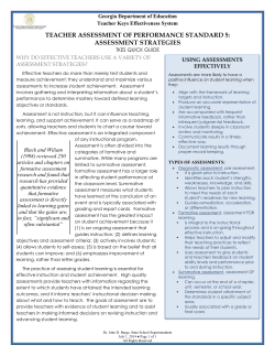 TAPS Standard 5: Assessment Strategies