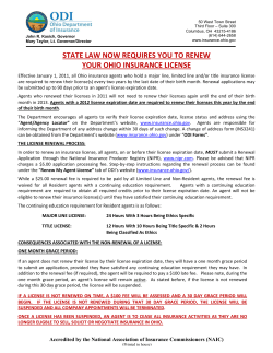 state law now requires you to renew your ohio insurance license