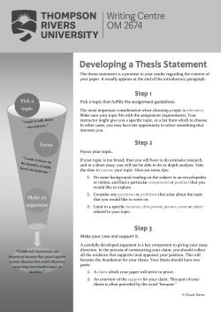 Developing a Thesis Statement