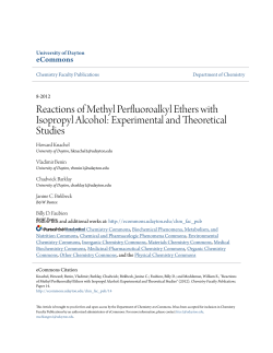 Reactions of Methyl Perfluoroalkyl Ethers with Isopropyl Alcohol