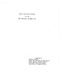 General Description Booklet for the 1984 INDIVIDUAL TAX
