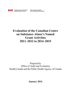 Evaluation of the Canadian Centre on Substance Abuse`s Named