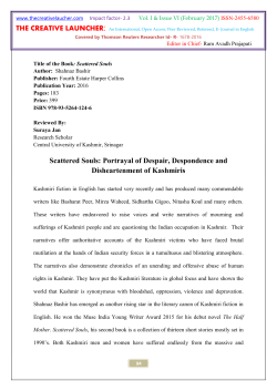 Scattered Souls: Portrayal of Despair, Despondence and