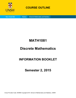 MATH1081 Discrete Mathematics - School of Mathematics and