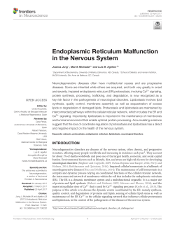 Endoplasmic Reticulum Malfunction in the Nervous System