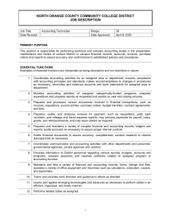 Accounting Technician - North Orange County Community College