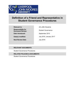 Definition of a Friend and Representative in Student Governance