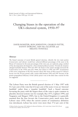 Changing biases in the operation of the UK`s electoral system, 1950