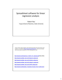 Spreadsheet software for linear regression analysis