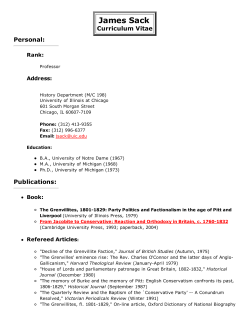 curriculum vitae  - UIC Department of History