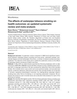 The effects of waterpipe tobacco smoking on