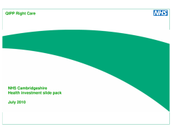 NHS Cambridgeshire Health Investment Slide Pack
