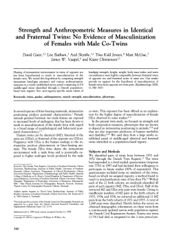 Strength and Anthropometric Measures in Identical and Fraternal