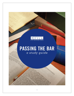 Passing the Bar: A Study Guide