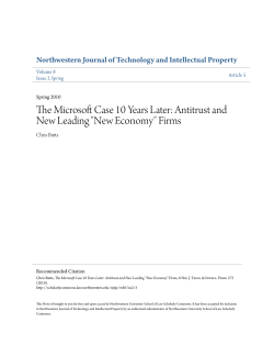 The Microsoft Case 10 Years Later: Antitrust and New Leading "New