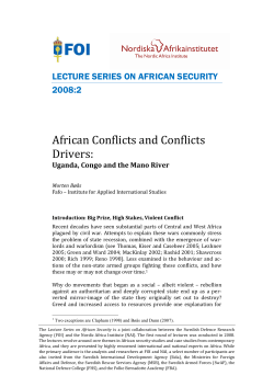 African Conflicts and Conflicts Drivers. Uganda, Congo and the
