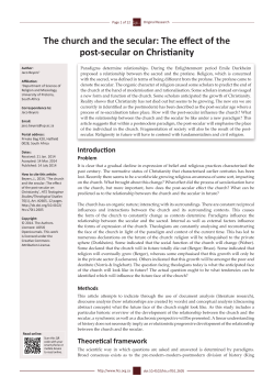 The church and the secular: The effect of the post