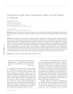 Guiding the Invisible Hand: Spontaneous Orders