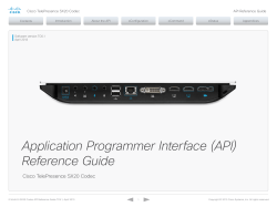 Application Programmer Interface (API) Reference Guide