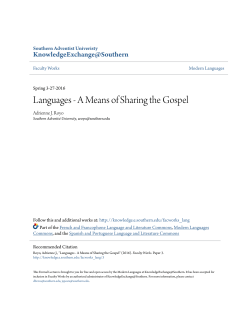 Languages - A Means of Sharing the Gospel