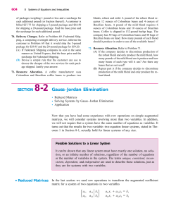 SECTION 8-2 Gauss-Jordan Elimination