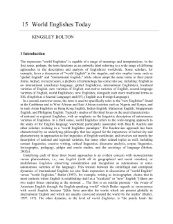 15 World Englishes Today