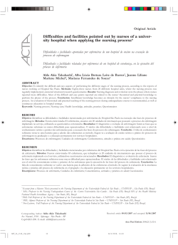 Difficulties and facilities pointed out by nurses of a univer