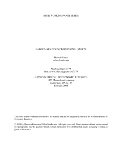 NBER WORKING PAPER SERIES LABOR MARKETS IN