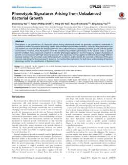 Phenotypic Signatures Arising from Unbalanced Bacterial Growth