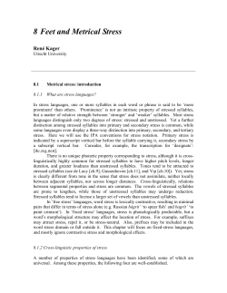 8 Feet and Metrical Stress