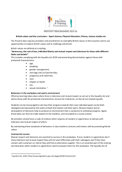 British values and Sport Science - Prevent for Further Education and