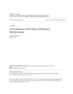 An Evaluation of the Rules of Statutory Interpretation