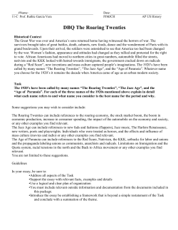 DBQ The Roaring Twenties