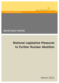 National Legislative Measures to Further Nuclear Abolition March