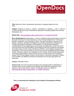 Title: Brazil and China in Mozambican Agriculture: Emerging