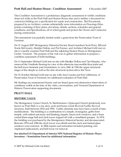2007 Architectural Report - Montgomery, VT Historical Society