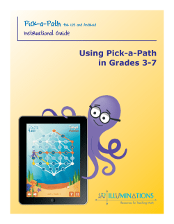 Pick-a-Path Instructional Guide: Using Pick-a-Path in
