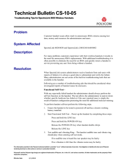 CS-10-05 SpectraLink 8000 Series Handset Troubleshooting