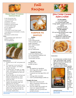 PUMPKIN PIE WAFFLES - Spencer`s Fresh Markets