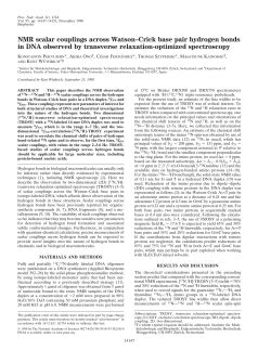 NMR scalar couplings across Watson&ndash;Crick base pair hydrogen