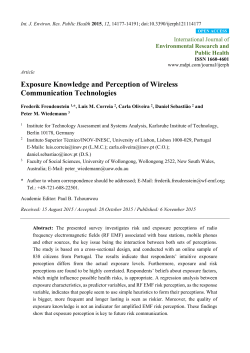Exposure Knowledge and Perception of Wireless Communication