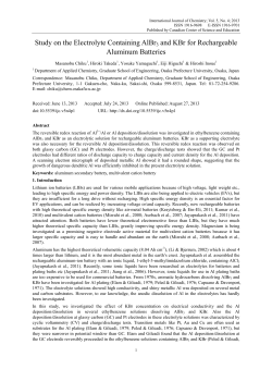 Study on the Electrolyte Containing AlBr3 and KBr for Rechargeable