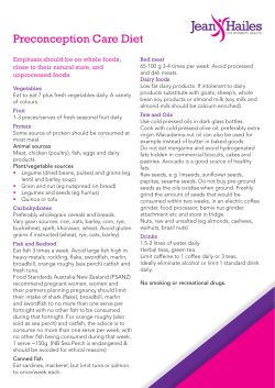 Preconception Care Diet
