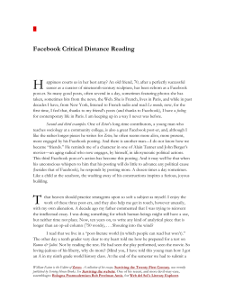 Facebook Critical Distance Reading