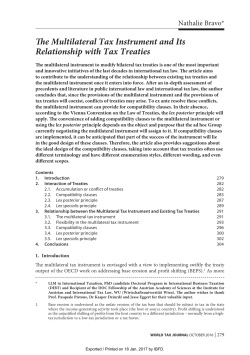 The Multilateral Tax Instrument and Its Relationship with Tax