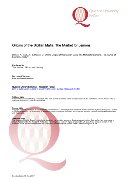 Origins of the Sicilian Mafia: The Market for Lemons - Pure