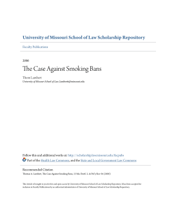 The Case Against Smoking Bans - University of Missouri School of