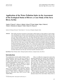 Application of the Water Pollution Index in the Assessment of the
