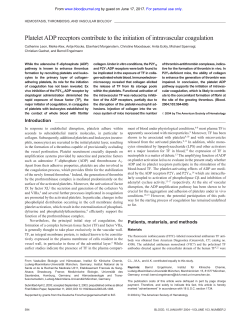 Platelet ADP receptors contribute to the initiation of