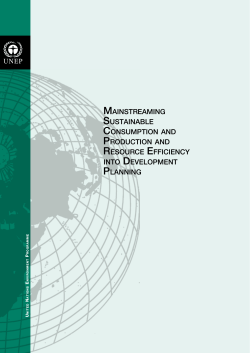 Mainstreaming SCP and Resource Efficiency into